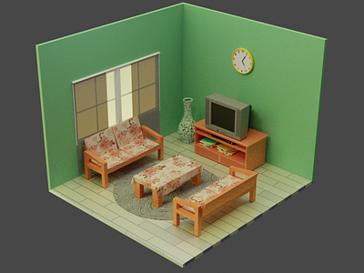 Living Room 3D Modelling