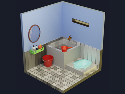 Bathroom 3D Modelling 3d animation illustration