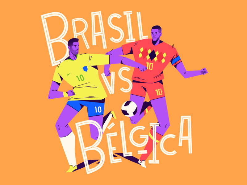 Quarter final 2 belgium brasil brazil cartoon doodle futbol illustration soccer world cup