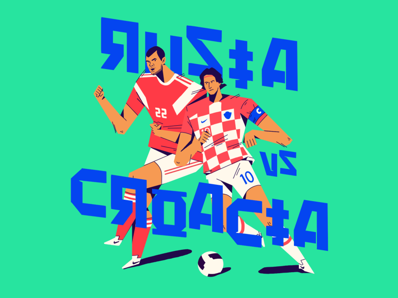 Quarter Final3 cartoon croatia futbol illustration russia soccer world cup