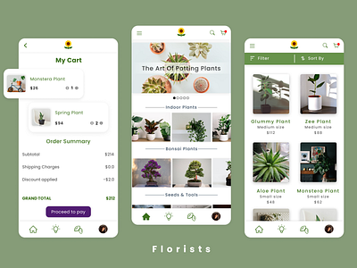 Florists - online flower buying app concept app branding design graphic design ui ux