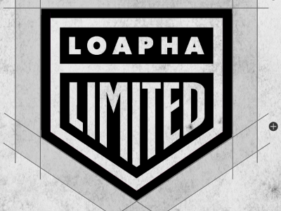 'LOAPHA' LIMITED black branding creative grey identity logo military white word