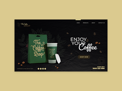 Coffee Shop Landing Page coffee shop landing pag design illustration landing page ui ux