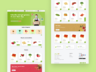 Ecommerce Website Design branding design graphic design grocery landing page grocery landing page ui ux grocery webste illustration landing page landing page ui logo ui ux vector