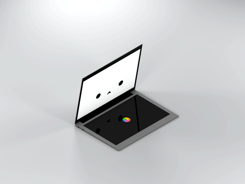 Moody Mac 3d 3d animation 3d art animation apple beachball cinema 4d cute face keyboard laptop mac moody sad sad face slow touch touchbar touchboard