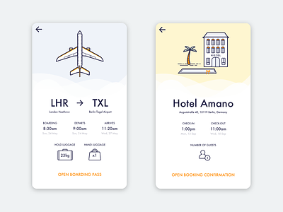 Tripn - travel itinerary app app application booking flight holiday hotel illustration interface ios itinerary plane ticket