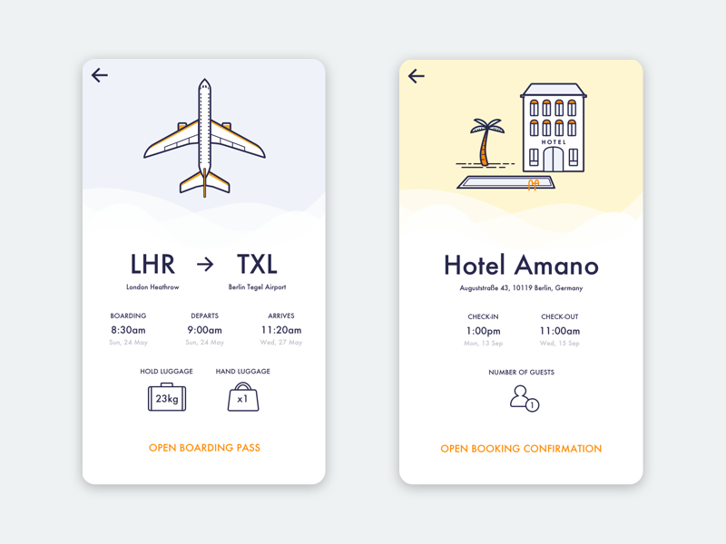 Tripn - travel itinerary app illustration application itinerary booking ticket flight ios holiday hotel plane interface app