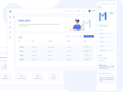Invoice Template Generator Web Application dashboard dashboard design invoice template generation templete ui uiux ux website design