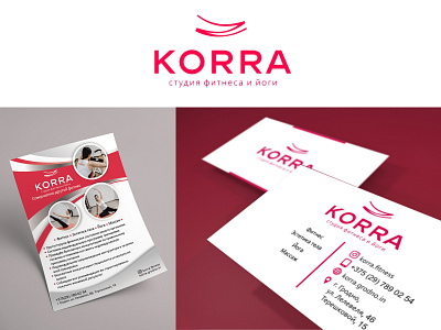 Design for KORRA branding business card cport design fitness flyer graphic design typography yoga