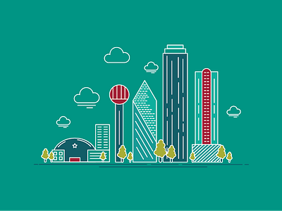 Dallas Skyline cityscape color dallas skyline texas vector