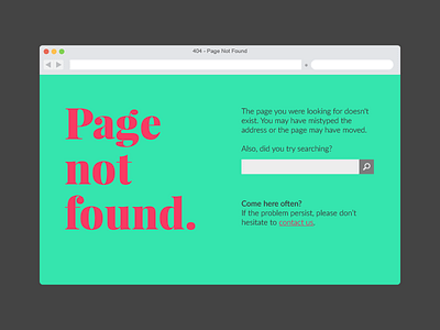 DailyUI #008 - 404 Error Page