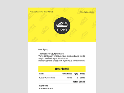 Daily UI #017 Email Receipt 017 dailyui email receipt