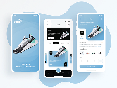 PUMA Sneakers E-commerce Mobile App Concept app design e commerce e commerce app mobile app product design ui