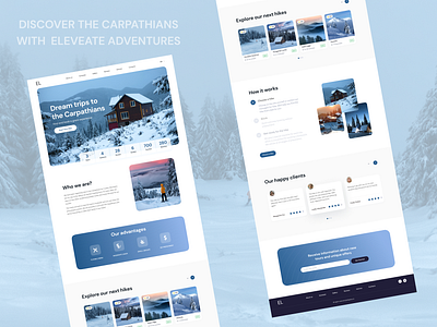 Landing Page for Hikes, Trips & Adventures. branding carpaathian design hiking landingpage mountains trips ui ux webdesign winter