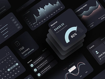 UI KIT | DARK MODE | DASHBOARD COMPONENTS dark mode dashboard design design system finance system ui uikit ux webapp