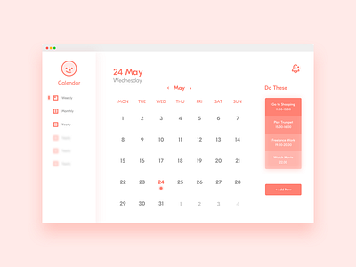 Calendar app calendar daily ui interface soft ui
