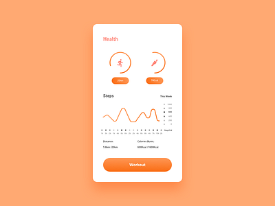 Workout Tracker app daily ui health interface nutriton orange running stats trainer ui workout