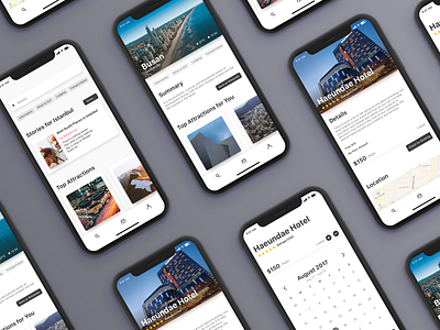 Trips-Travel Guide app clean guide hotels iphone x istanbul korea mobile protopie travel travel guide ui