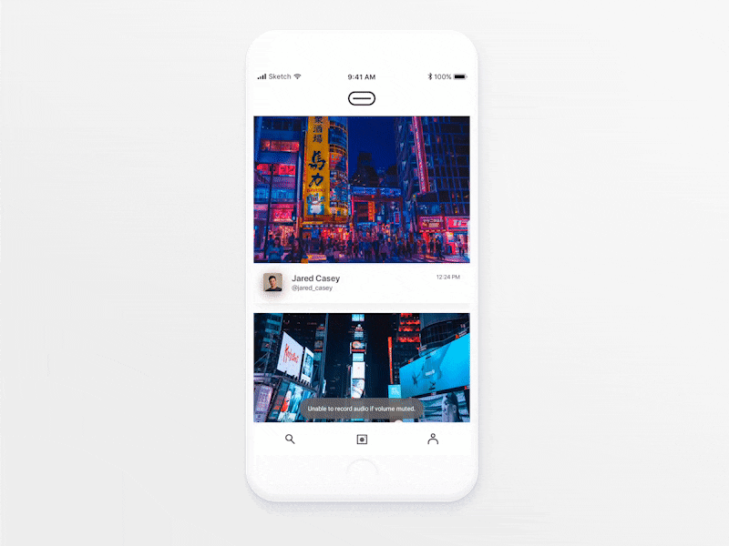 Photographer's Feed - Interaction app clean daily ui feed instagram interface mobile photo picture practice protopie ui