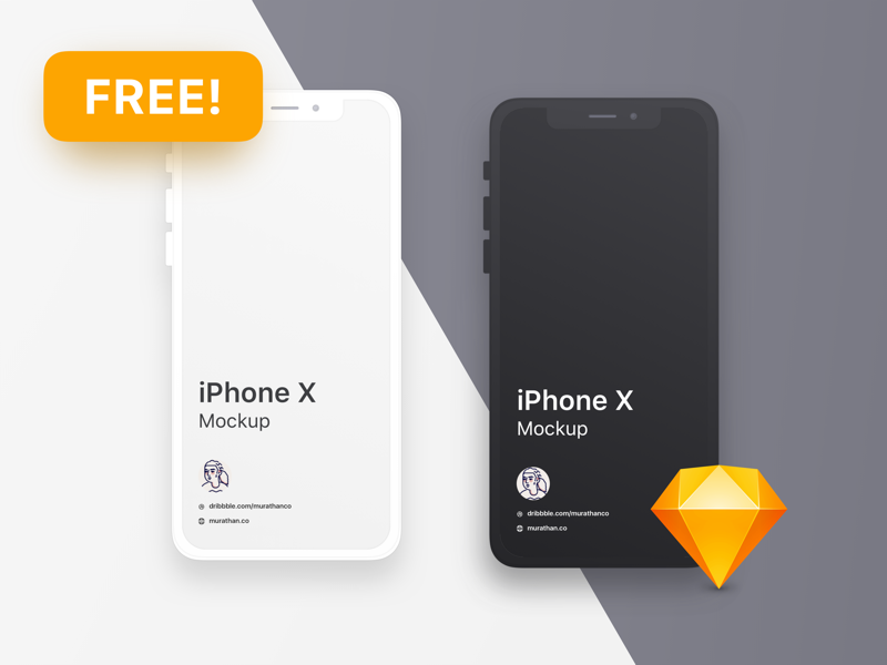 Download (Free) iPhone X - Clean Mockup for Sketch by murathan on ...