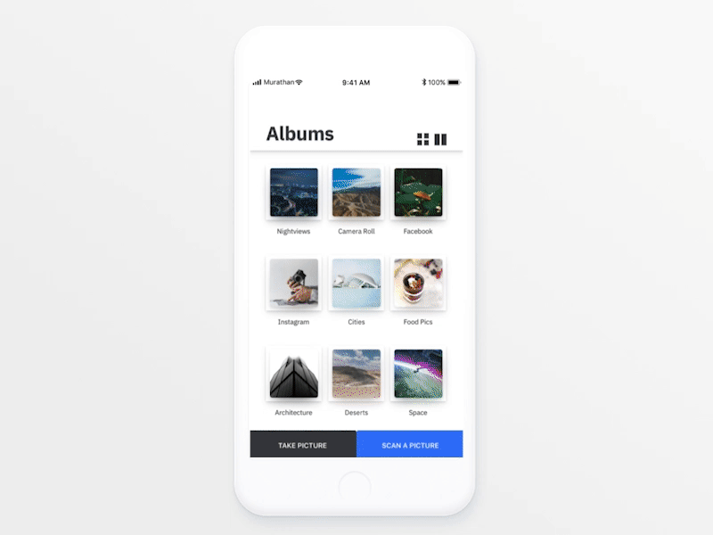 Photo Scanner - AR Feature app ar daily ui design system gallery interface mobile photo picture practice protopie ui