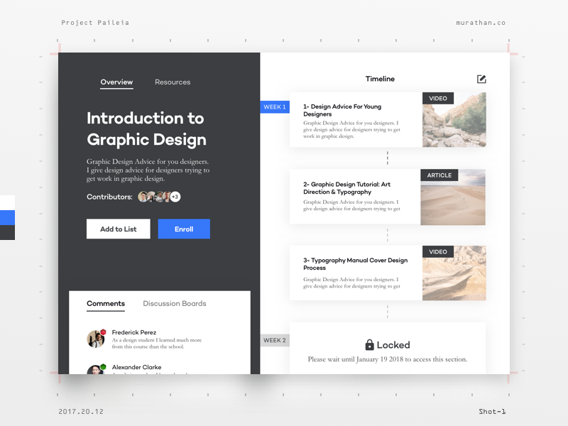 Education Platform(Paileia) - Course Panel website course interface ux web app ui social free concept menu education
