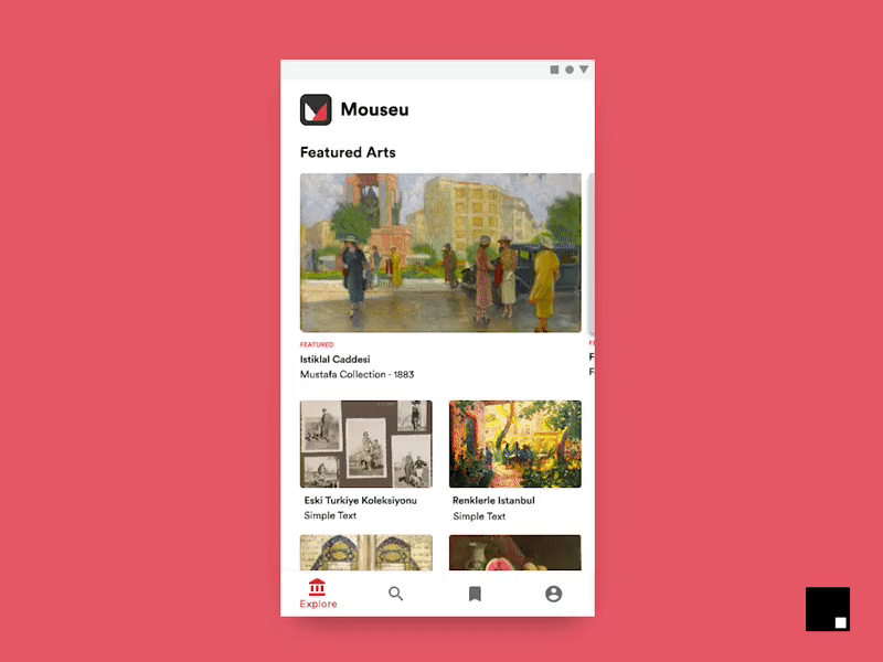 Museum App Interactions invision ui studio daily ui keyword app prototype animation exploration interface mobile practice