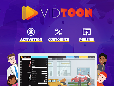VidToon is here! Drag and drop animation made easy... animation branding graphic design motion graphics ui