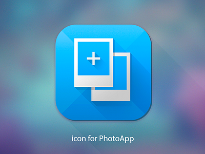 iOS icon for PhotoApp app blue flat icon ios photo