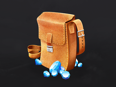 Treasure Bag (final) bag diamonds game icon mobile rts sketch treasure war wip