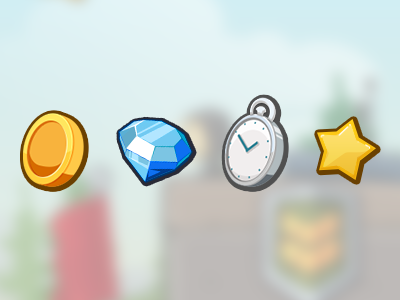 Mini-Warriors icons clock coin diamond game icon mobile star strategy