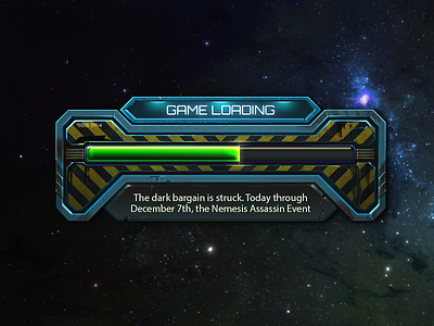 Sci-Fi game loading. blue game light loading popup sci fi space techno ui