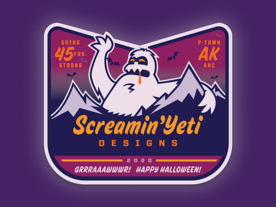 SYD - Grrraaawwwr! Happy Halloween! '20 sticker classic halloween hooowwwlaween screamin yeti tour sticker