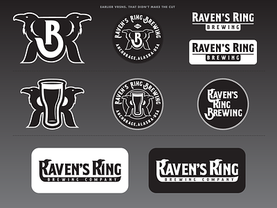 Ravens Ring Brewing - Cut vrsns. alaska anchorage branding brewery identity logo merch ravens screamin yeti