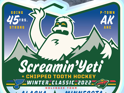 SYD - "Chipped Tooth Hockey / Winter Classic '22 - Tour" stix alaska anchorage logo merch nhl screamin yeti sticker winter classic