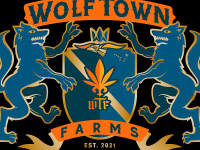 Wolf Town Farms - logo(s) / branding & misc. alaska anchorage cannabis identity logo marijuana merch screamin yeti wolf town farms