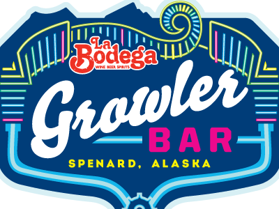 La Bodega - Growler Bar - Spenard, AK alaska fauxneon growlerbar labodega logo screamin yeti