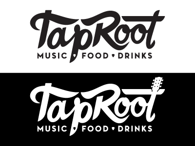 Taproot rebrand - 2 logos alaska catering custom script logo music rebrand screamin yeti spenard taproot