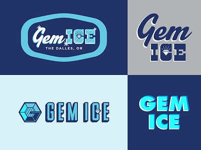 Gem Ice - logo(s) - cutting room floor alaska anchorage gem ice delivery identity logo oregon proof screamin yeti the dalles