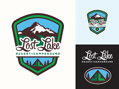 Lost Lake Resort & Campground - logo(s) / branding alaska camping custom type identity logo mt. hood oregon rebrand resort screamin yeti