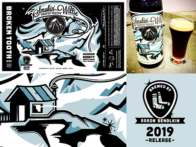 BTB - Smokin' Willie Porter - '19 label update alaska broken tooth brewing guitar pick identity label logo screamin yeti smokin willie porter socks