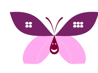 Butter fly logo with a dice winged