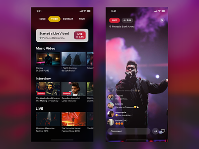 Music Album App - Video chat live live chat mv streaming tour ui ux video