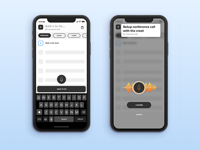 To Do app design concepts - add task animation apple gesture interaction iphone iphonex to do ui ux