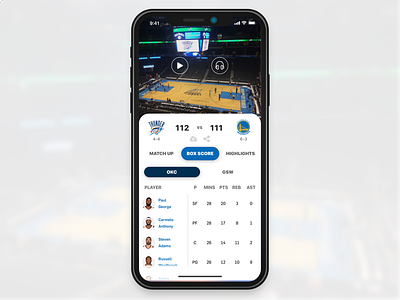 NBA app redesign concept