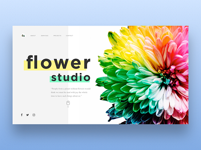 Mock landing screen for a 🌸studio 😎