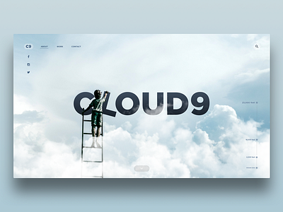 Cloud9 homepage concept clouds depth homepage landing screen scrolling typography unsplash web