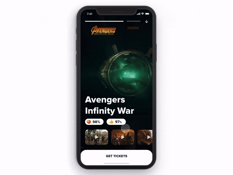 Movie App - Swipe to preview