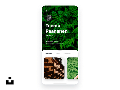 Unsplash profile screen redesign concept