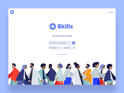 A simple job board landing page using humaaans 😎